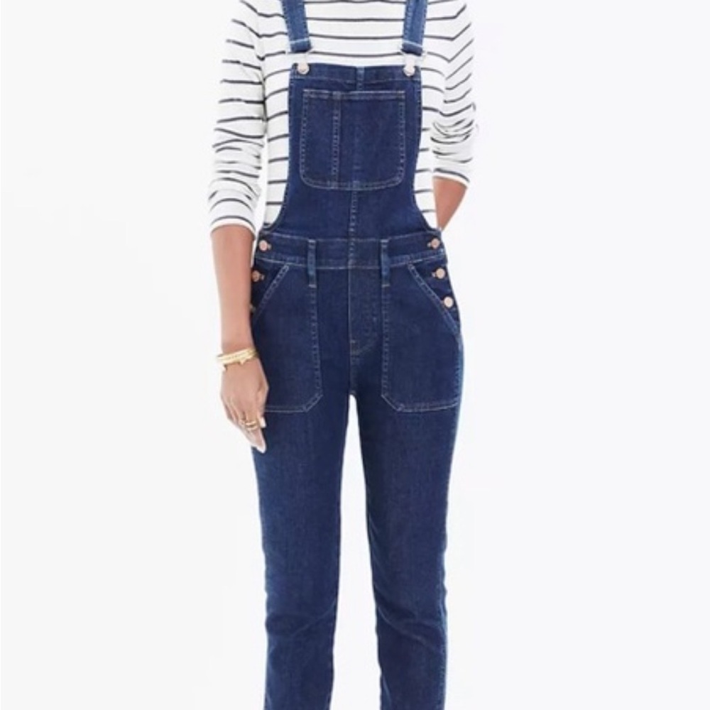 Madewell Blue Fitted Denim Overalls